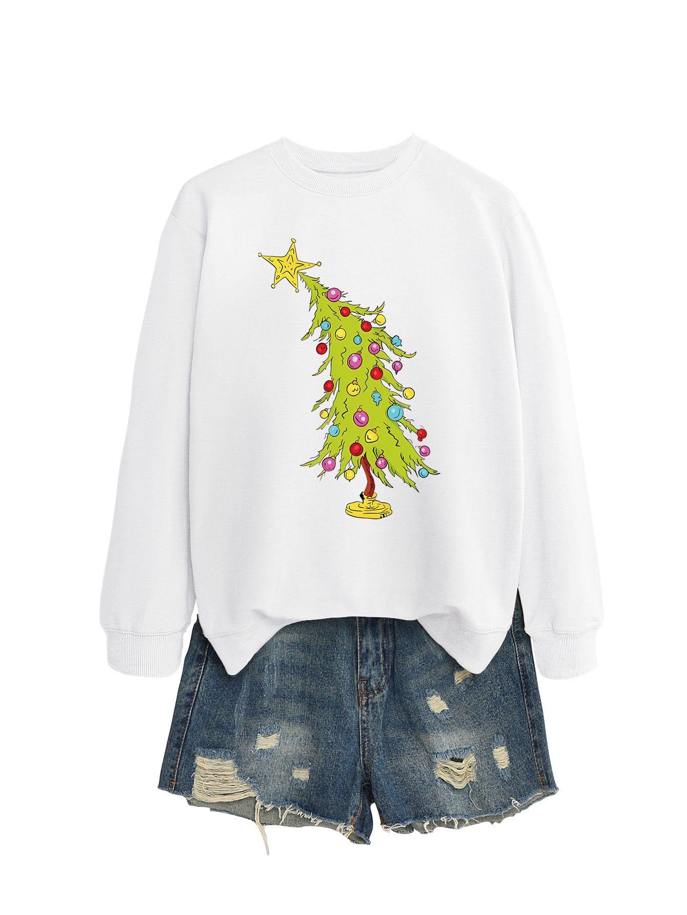 Five-pointed Star Green Christmas Tree Fashion Sweater Female