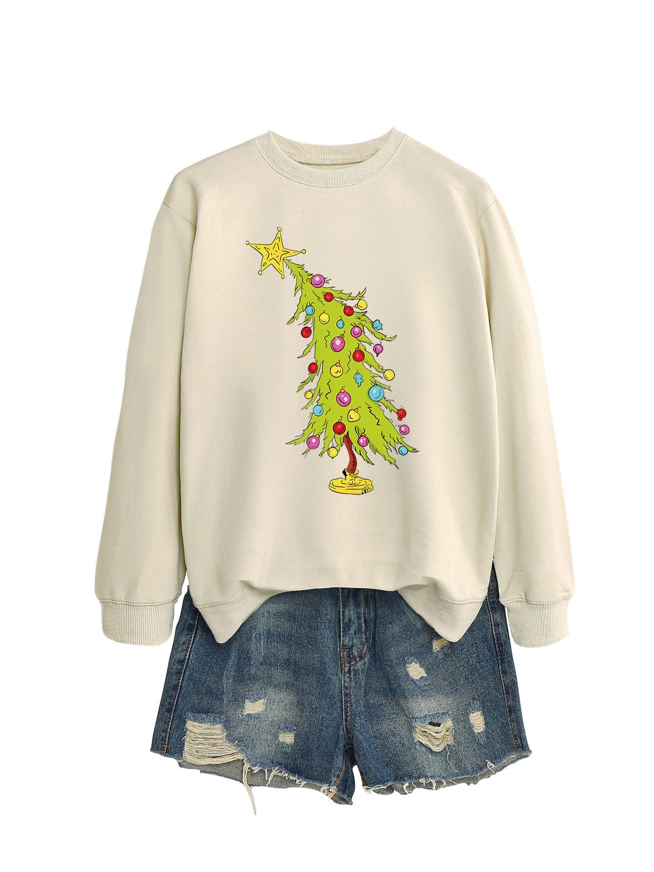 Five-pointed Star Green Christmas Tree Fashion Sweater Female